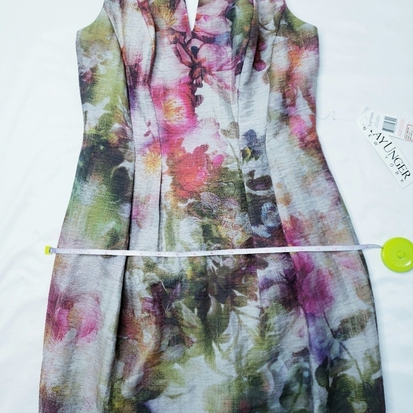 NWT Kay Unger Sleeveless Floral Watercolor Sheath Dress - Picture 8 of 12